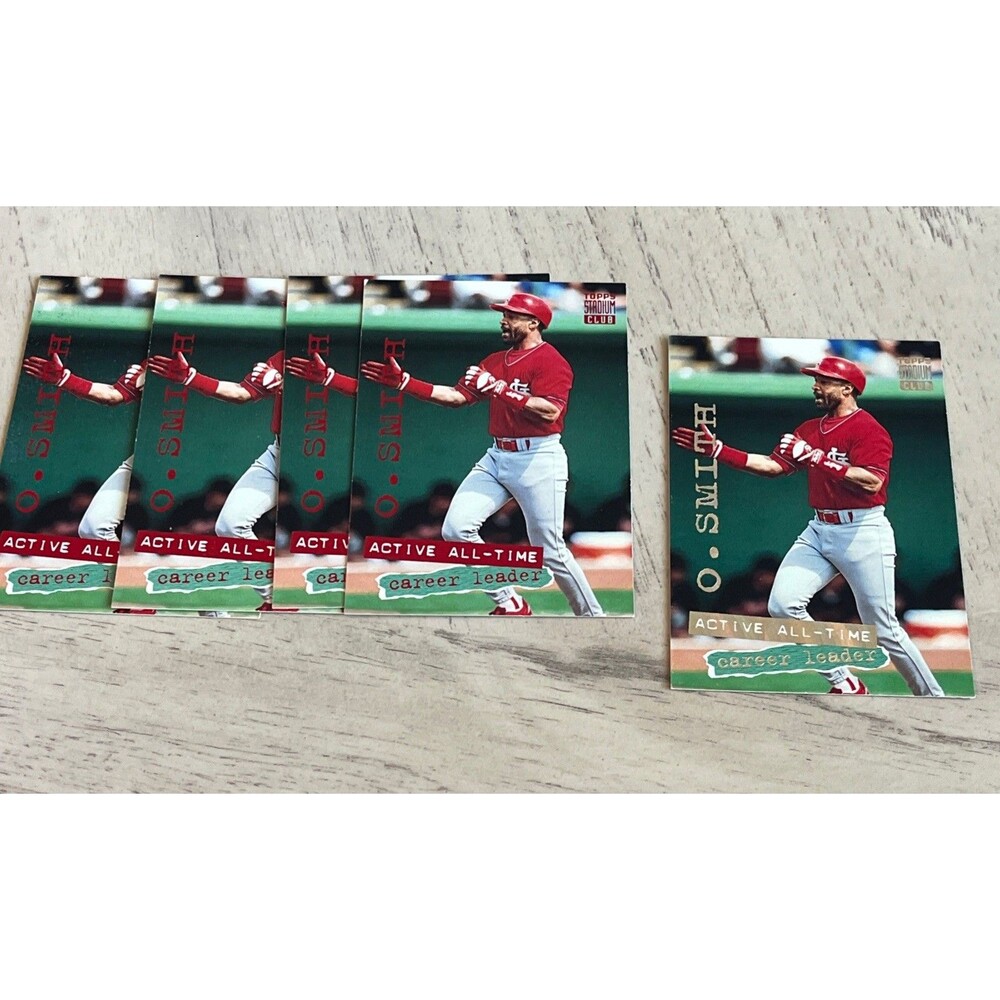 1994 Stadium Club #541 Ozzie Smith - Lot of 4 Regular + 1 Gold Version (Rare)